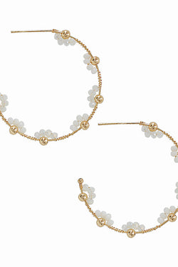 Glass Bead Flower Hoops