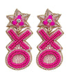 Beaded XO Earrings