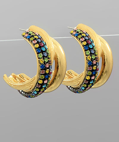 Crystal Crossover Earrings