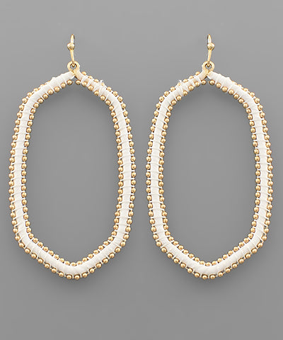 Raffia Wrapped Hex Hoops