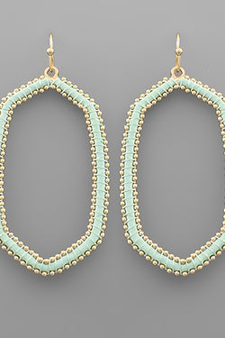 Raffia Wrapped Hex Hoops