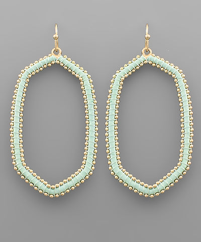 Raffia Wrapped Hex Hoops