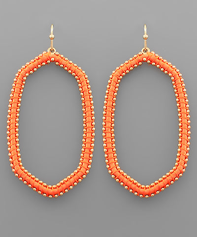 Raffia Wrapped Hex Hoops