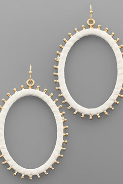 Raffia Oval Deco Earrings
