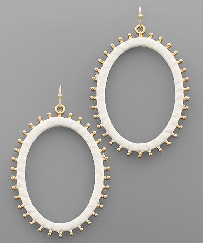 Raffia Oval Deco Earrings