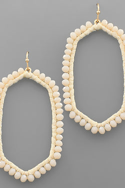 Glass Bead Hexagon Earrings