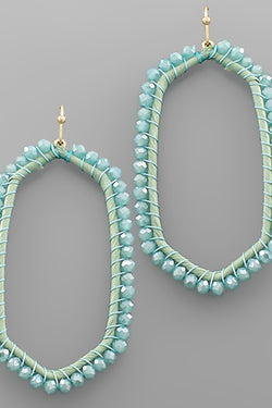 Glass Bead Hexagon Earrings