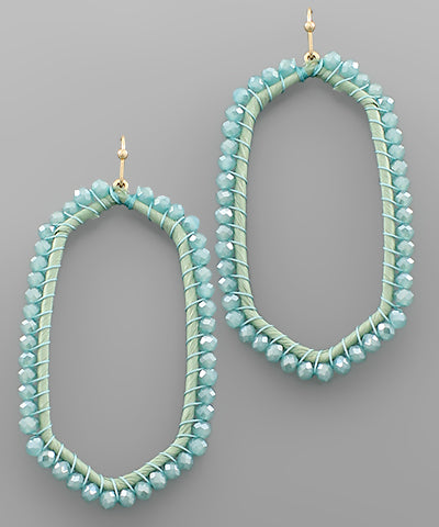 Glass Bead Hexagon Earrings