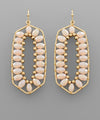 Glass Bead & Metal Hexagon Earrings
