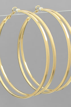 Large 2 Line Hoops