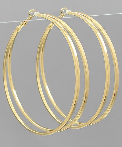 Large 2 Line Hoops