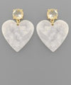 Glass & Acrylic Heart Dangle Earrings