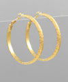 Textured Metal Gold Hoops