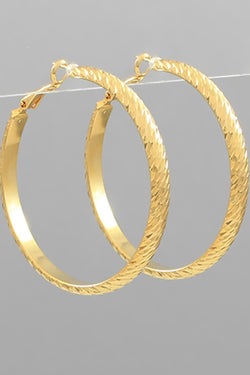 Textured Metal Gold Hoops