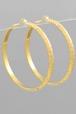 Textured Metal Gold Hoops