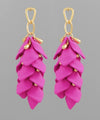 Rubber Coated Petal Fringe Earrings