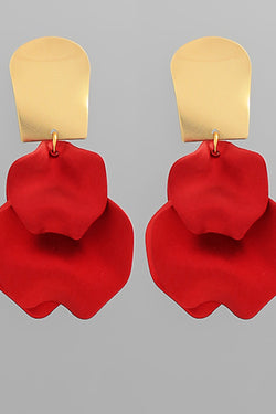 Metallic Color Coated Petal Earrings