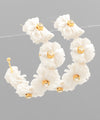 Ivory Flower Hoops