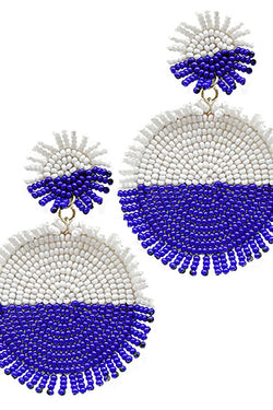 Beaded Round Earrings