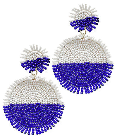 Beaded Round Earrings