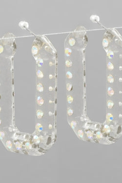 Crystal Studded Acrylic Hoops