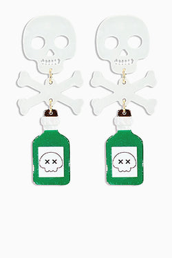 Linked Skull & Poison Earrings