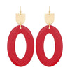 Wood Oval Faceted Dangle Earrings