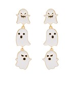 Linked 3 Enamel Ghost Earrings