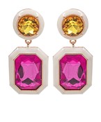 Linked Multi Colored Octagon Earrings