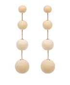 Linked Wood Bead Ball Earrings