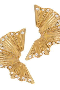 Waved Wing Shape Earrings