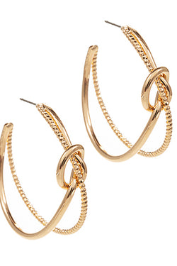 Knotted Different Brass Metal Hoops