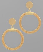 Textured Bold Open Round Earrings