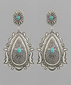 Teardrop Concho Drop Earrings