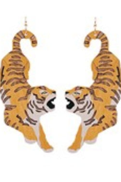 Tiger Wooden Earrings