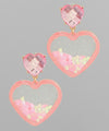 Acetate Heart & Shaker Earrings