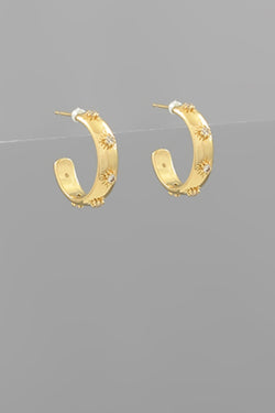 Pave Metal Hoops