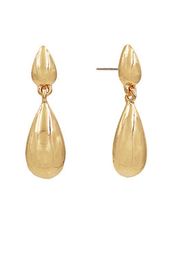 Gold Tear shaped Drop Earrings