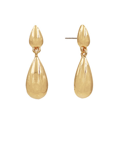 Gold Tear shaped Drop Earrings