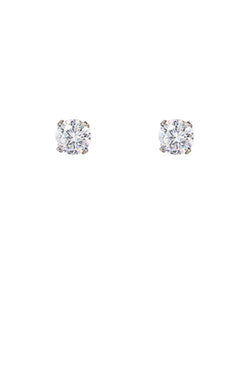 Round CZ Stud Earrings