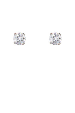 Round CZ Stud Earrings