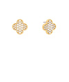 Pave Pearl Clover Studs