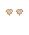 Shell Heart Stud Trim Earrings