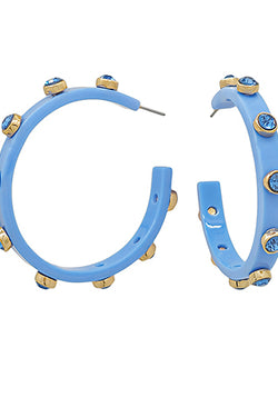 Crystal Acetate Hoops Mint