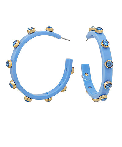 Crystal Acetate Hoops Mint