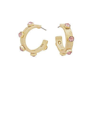 25mm Crystal Station Textured Hoops