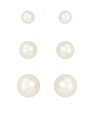 Pearl 3 Pair Earrings