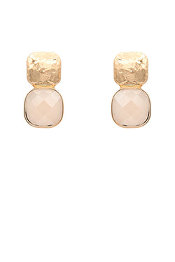 Textured Metal & Cushion Earrings