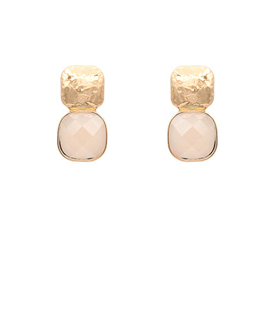 Textured Metal & Cushion Earrings