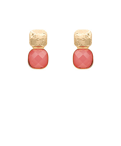 Textured Metal & Cushion Earrings